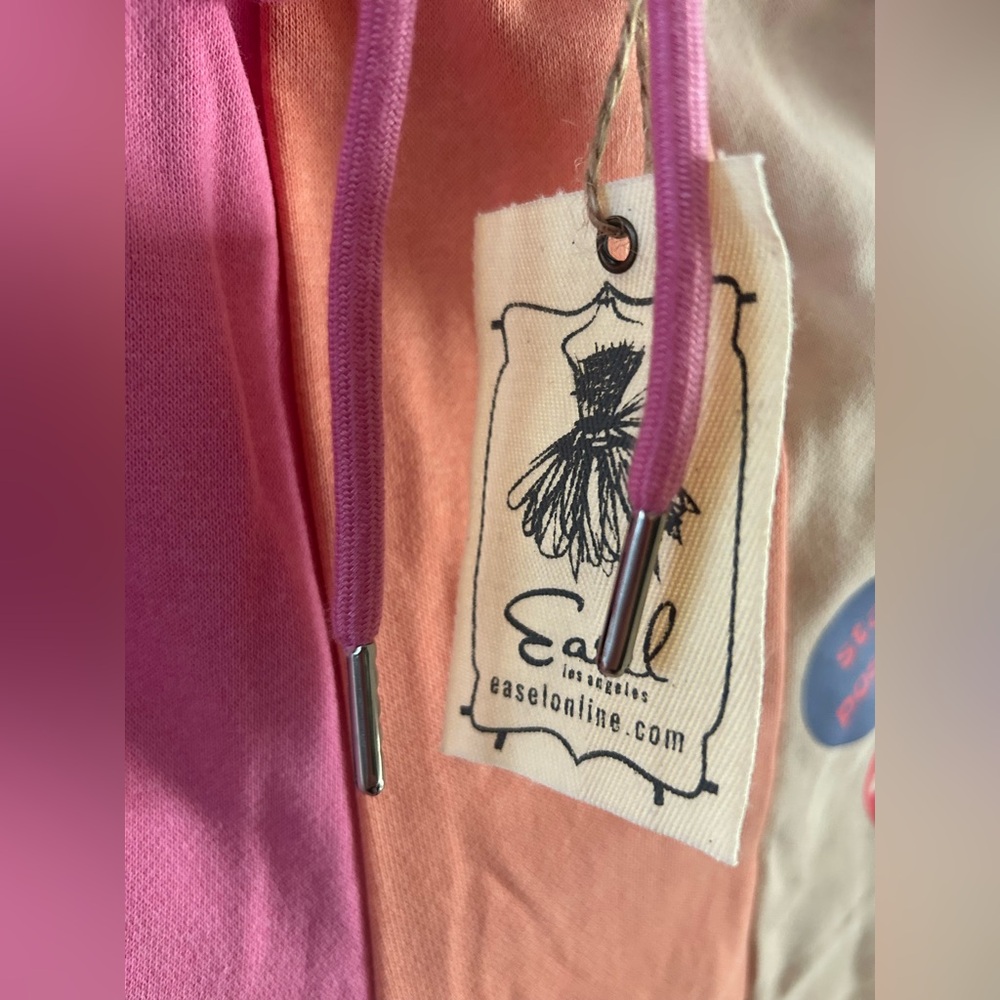 Easel Patchwork Sweatpants Size S Pastel Smiley Face Boho Joggers - Picture 6 of 9